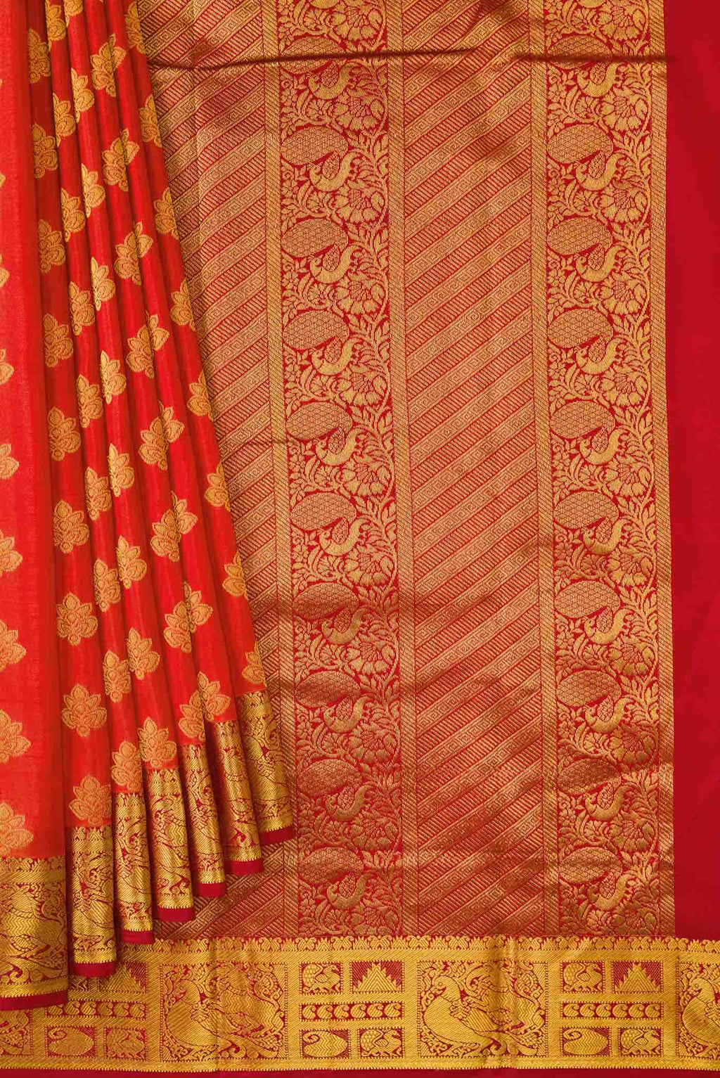 Brick Orange Dual Tone Uppada Silk Saree