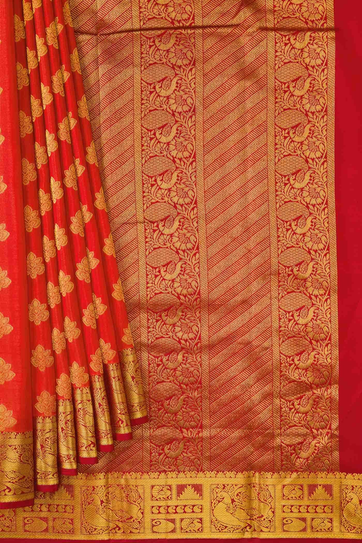 Brick Orange Dual Tone Uppada Silk Saree