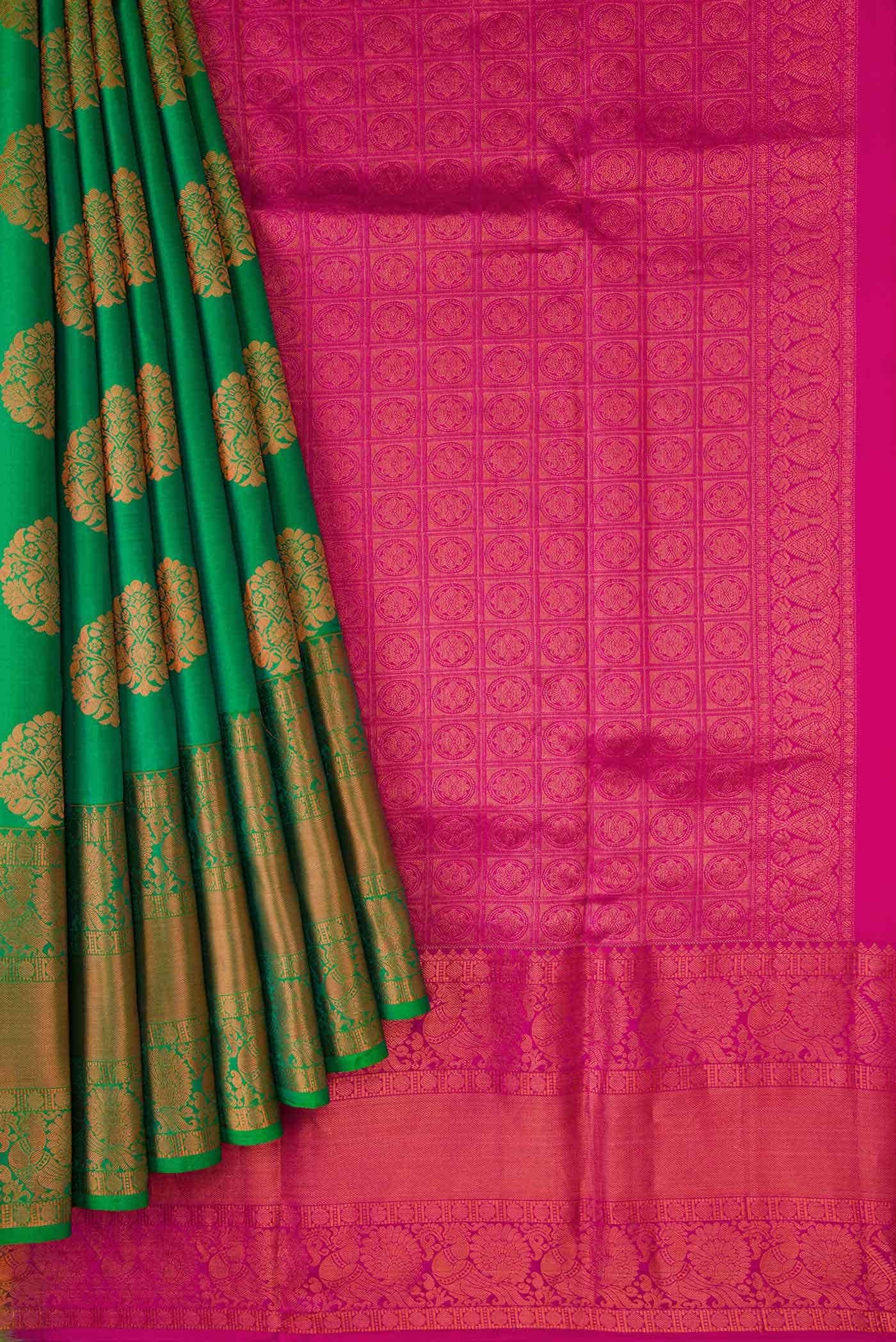 Green Dual Tone Kanchipuram Silk Saree