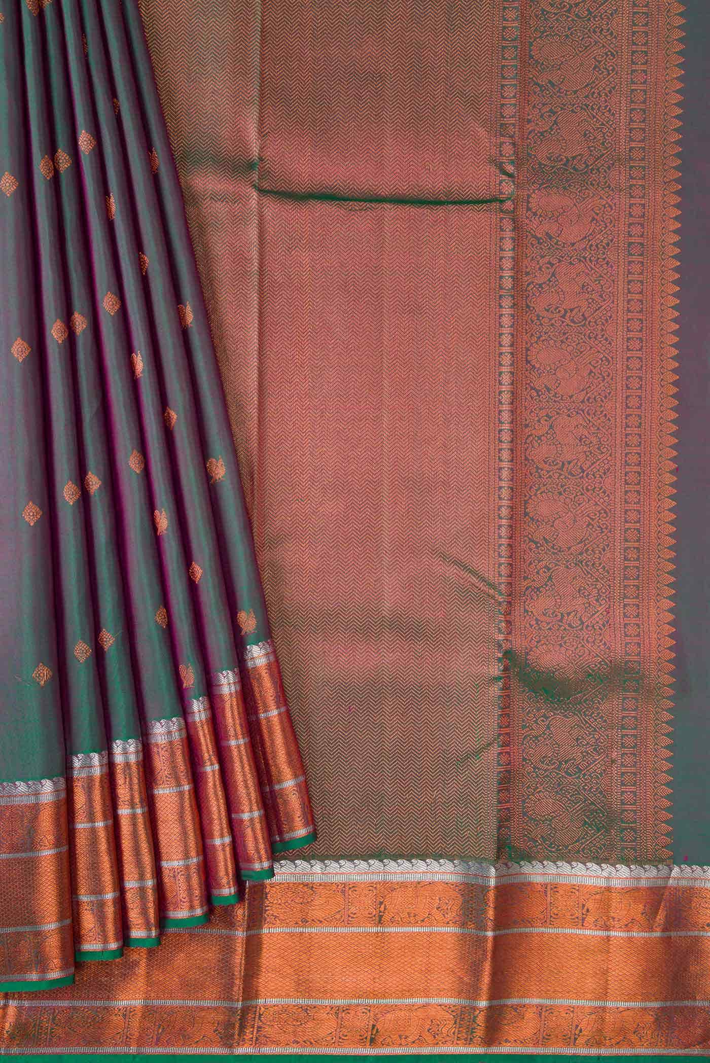 Green Dual Tone Kanchipuram Silk Saree