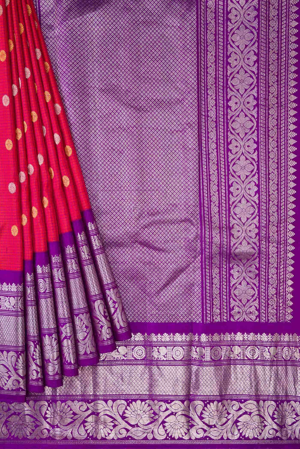 Rani Pink Dual Tone Gadwal Silk Saree