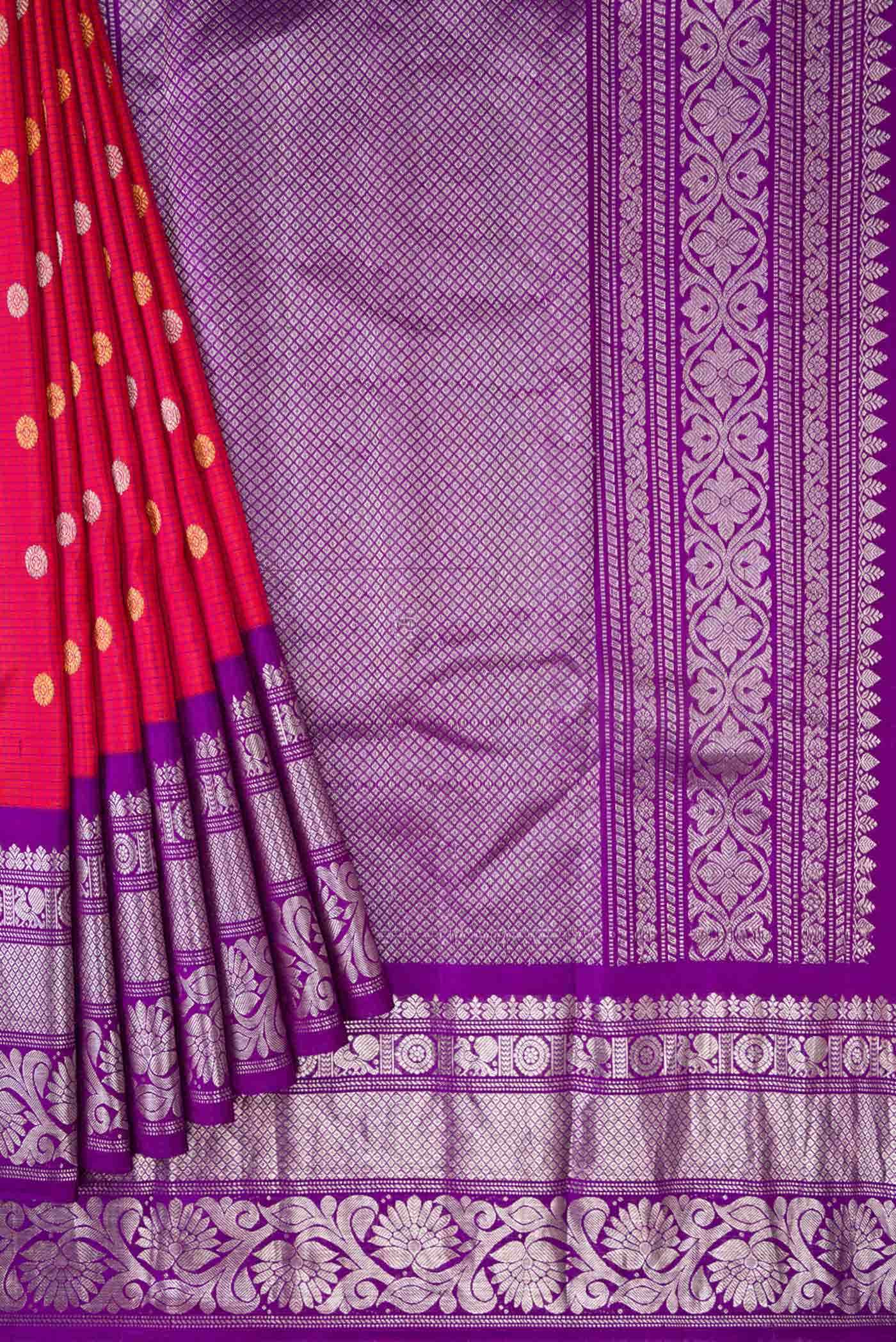 Rani Pink Dual Tone Gadwal Silk Saree