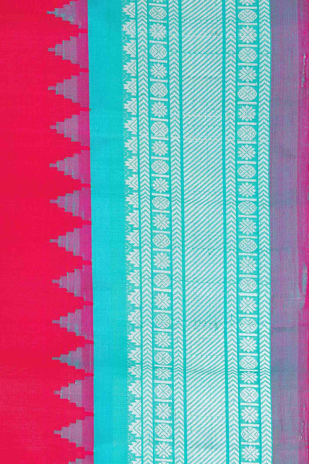 Dark Pink Dual Tone Gadwal Silk Saree