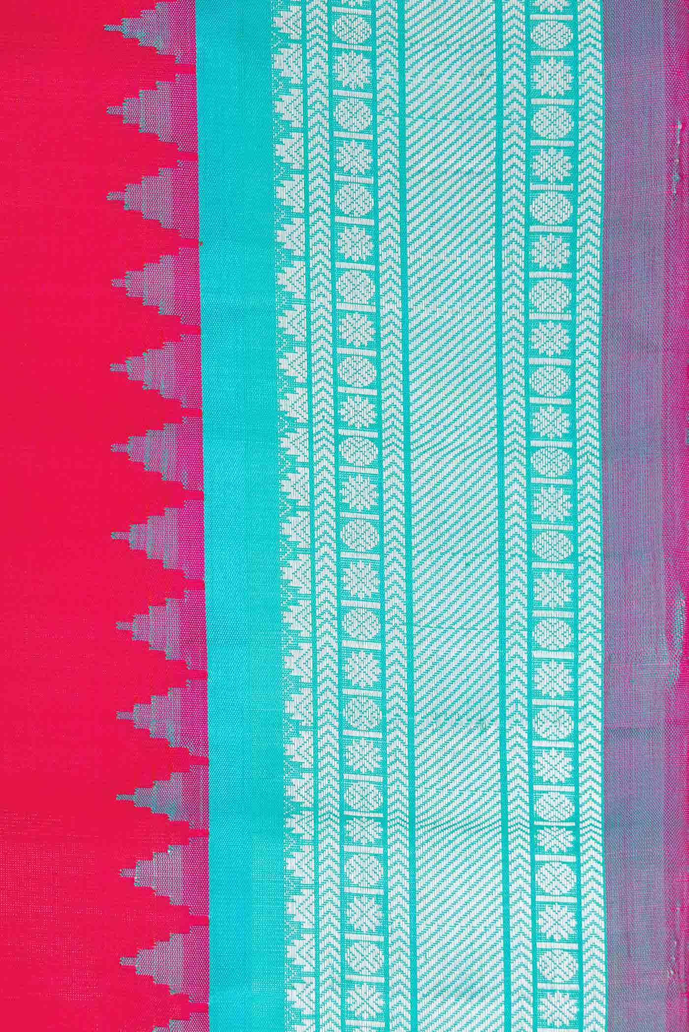 Dark Pink Dual Tone Gadwal Silk Saree