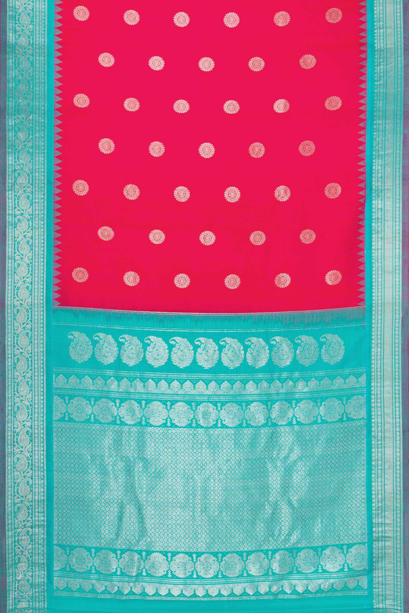 Dark Pink Dual Tone Gadwal Silk Saree