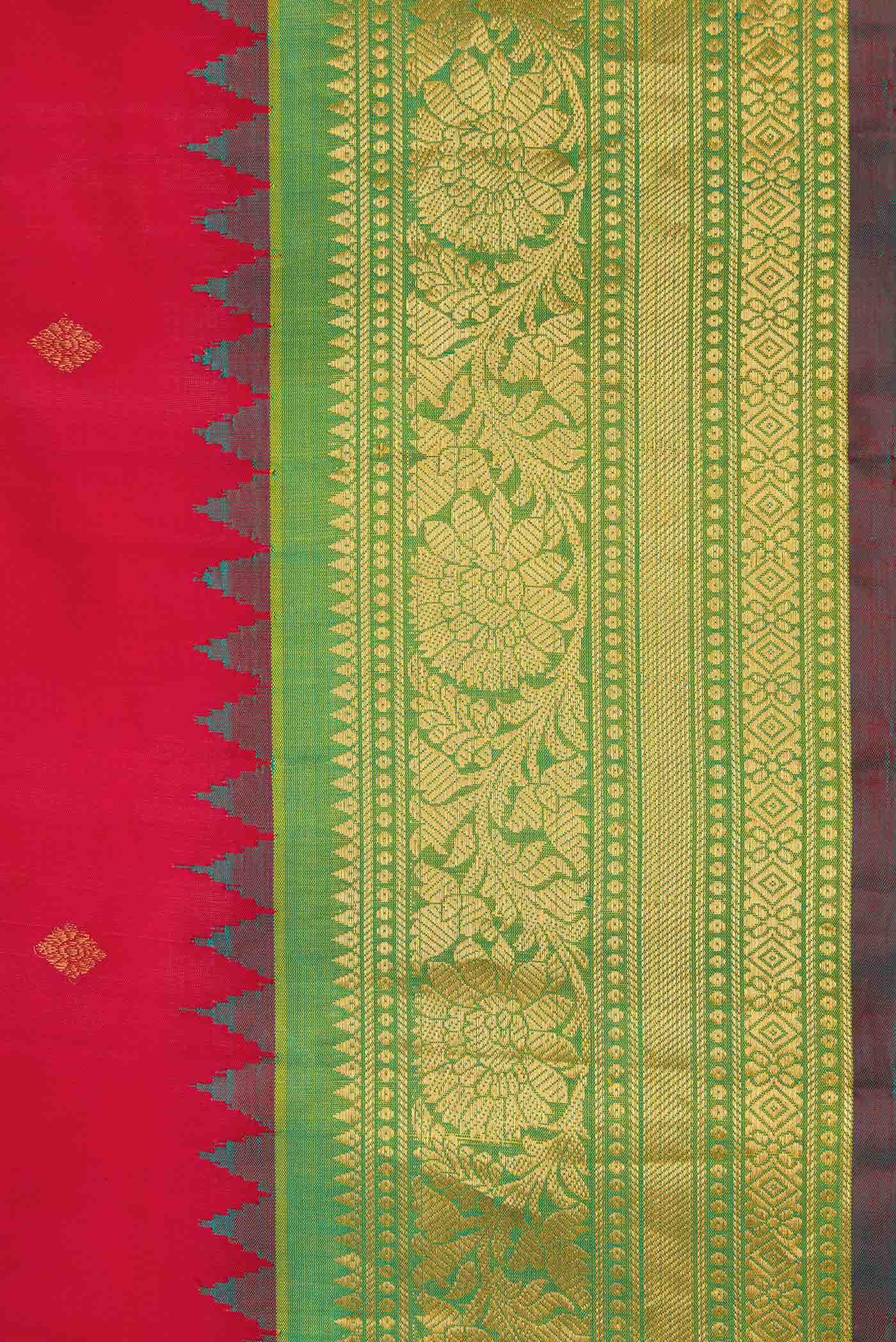 Red Dual Tone Gadwal Silk Saree
