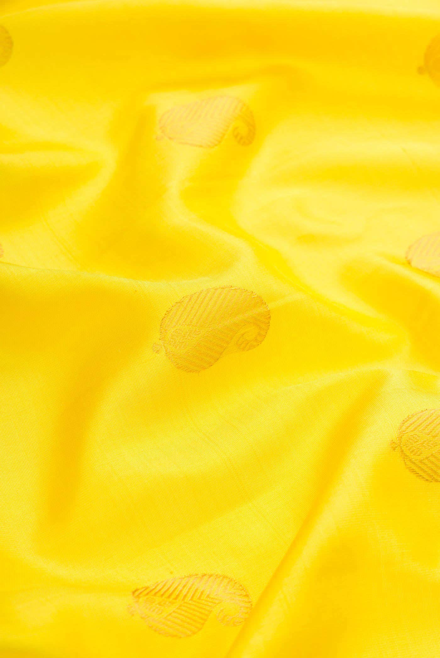 Yellow Gadwal Silk Saree