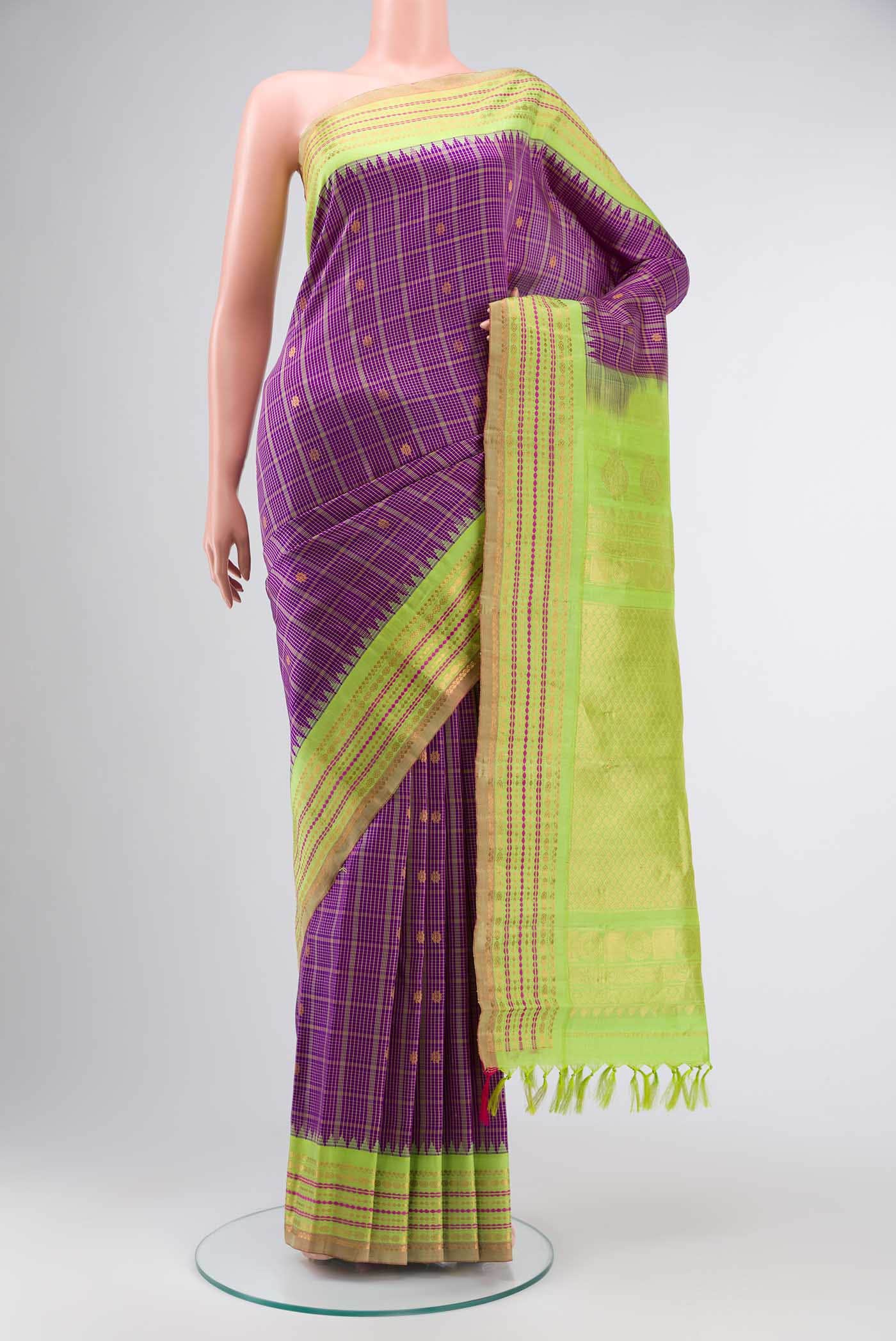 Purple Gadwal Silk Saree