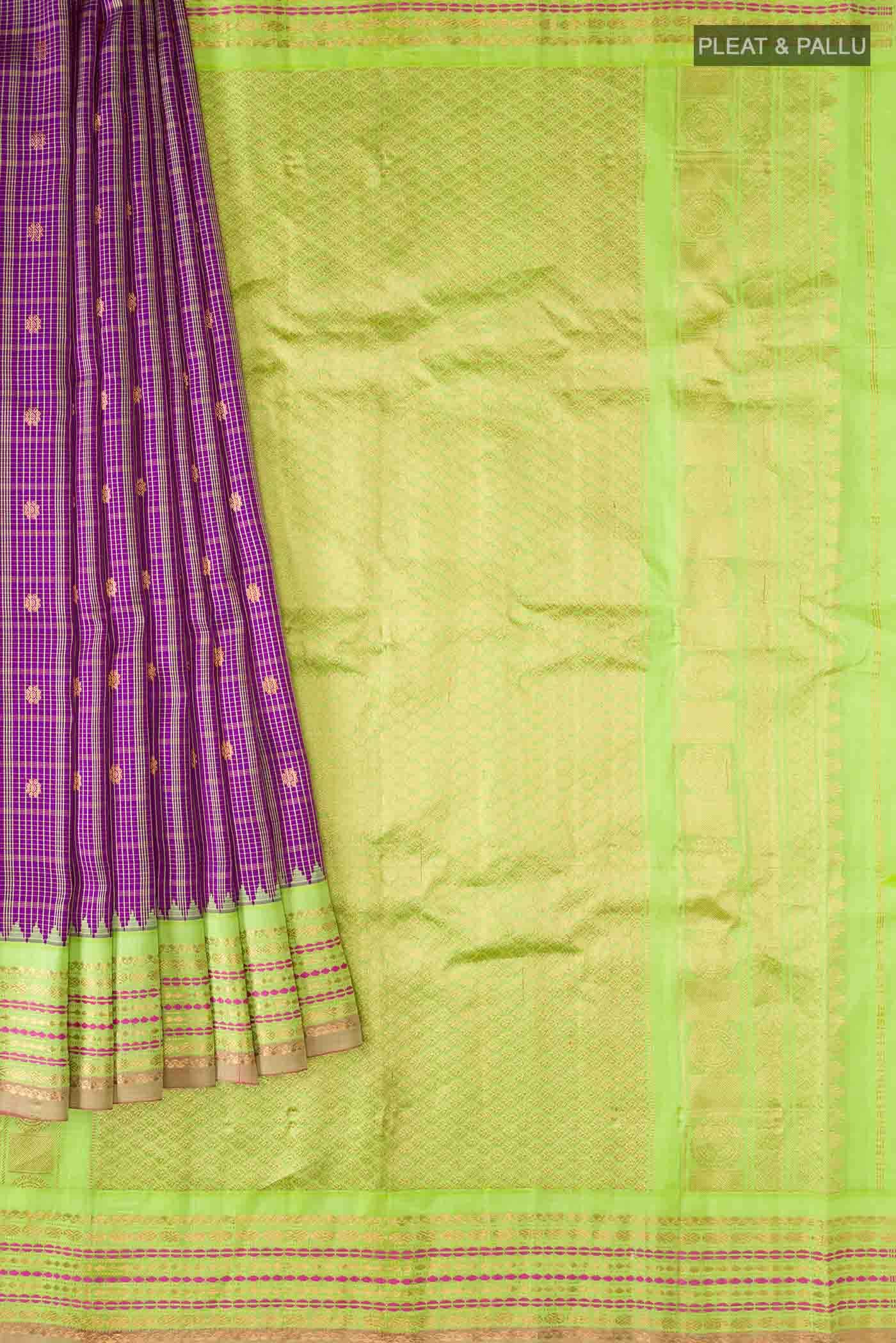 Purple Gadwal Silk Saree