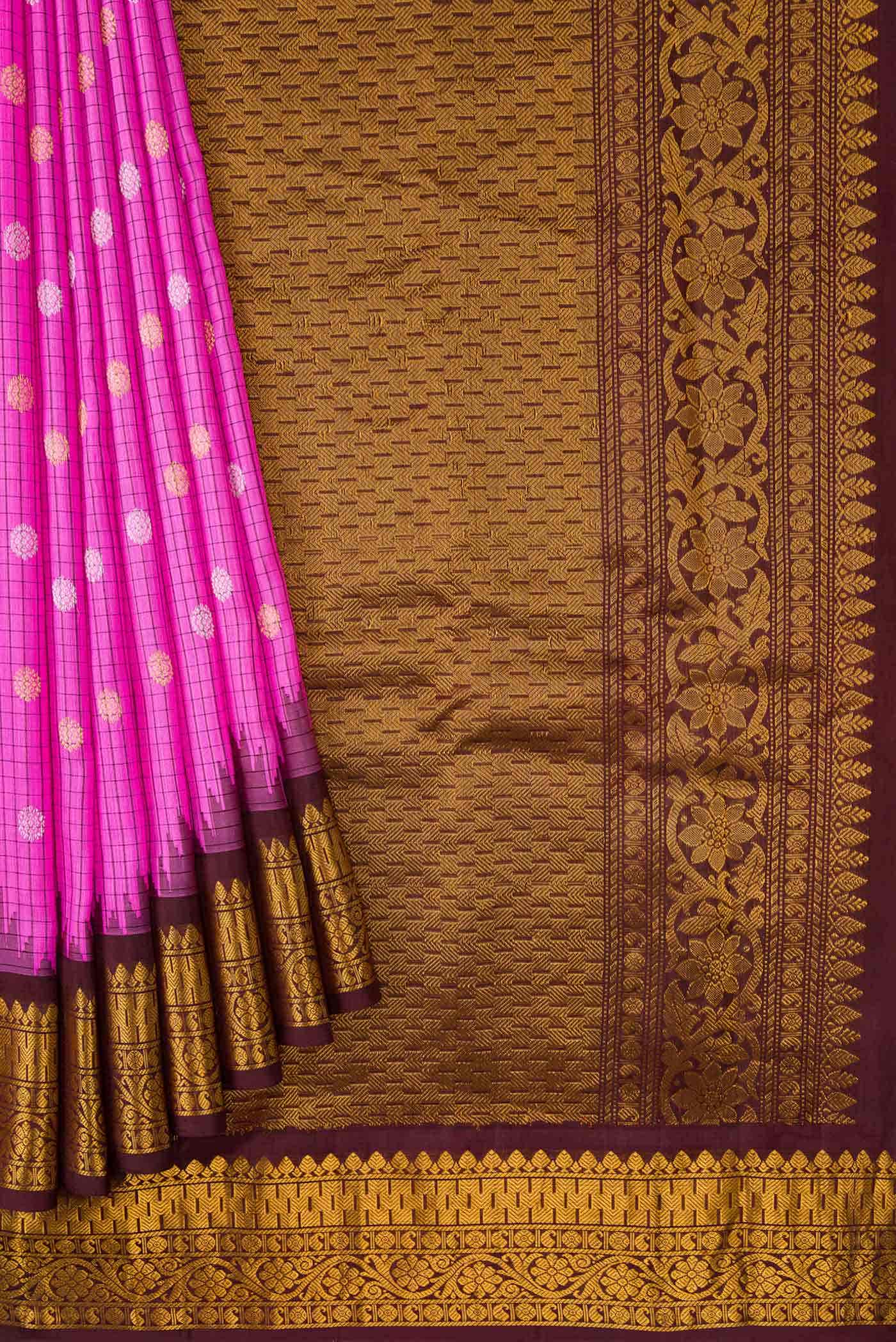 Pink Gadwal Silk Saree