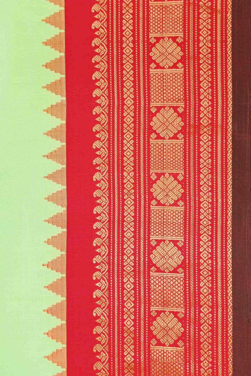 Parrot Green Gadwal Silk Saree