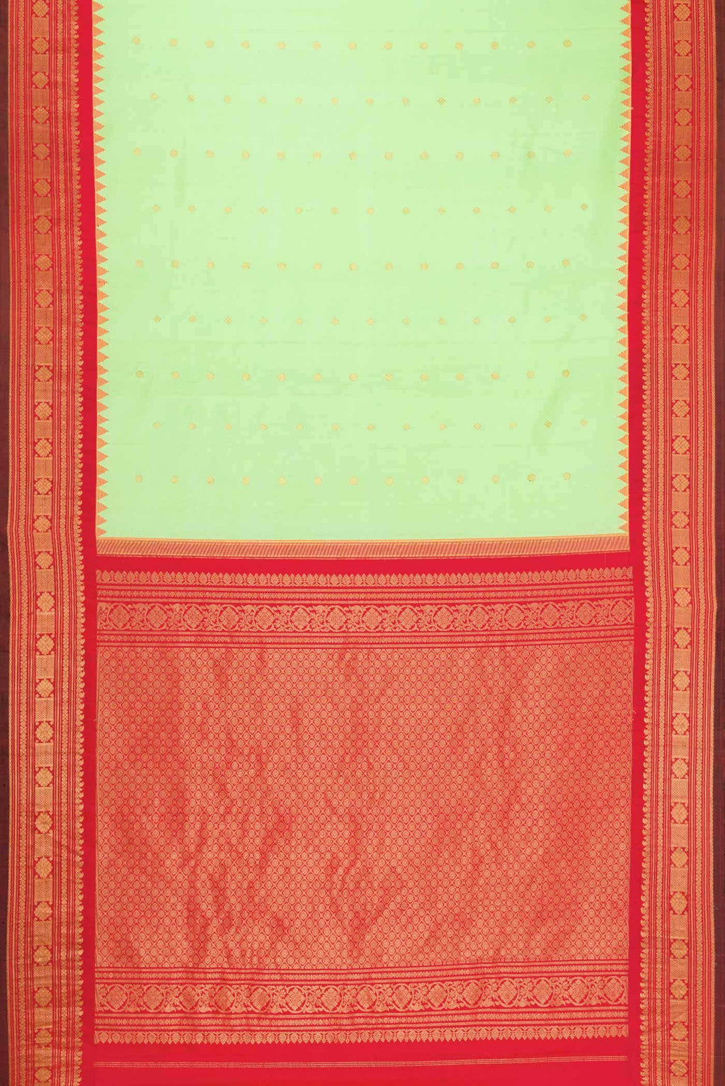 Parrot Green Gadwal Silk Saree