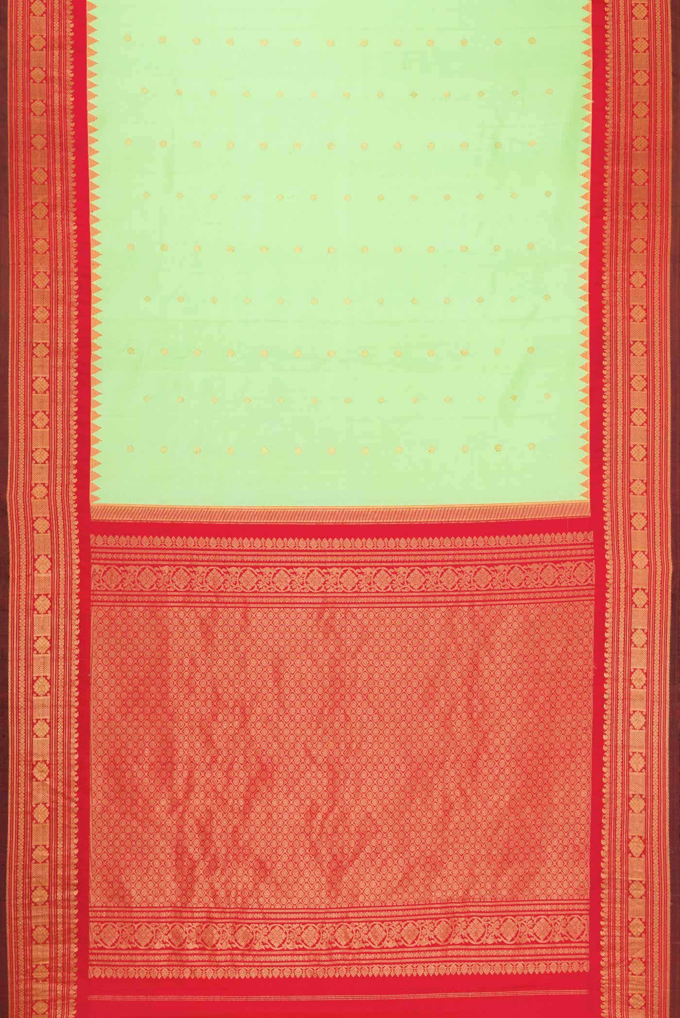 Parrot Green Gadwal Silk Saree
