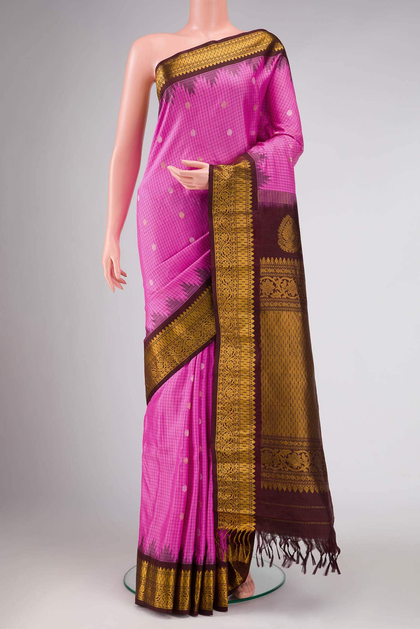 Pink Gadwal Silk Saree