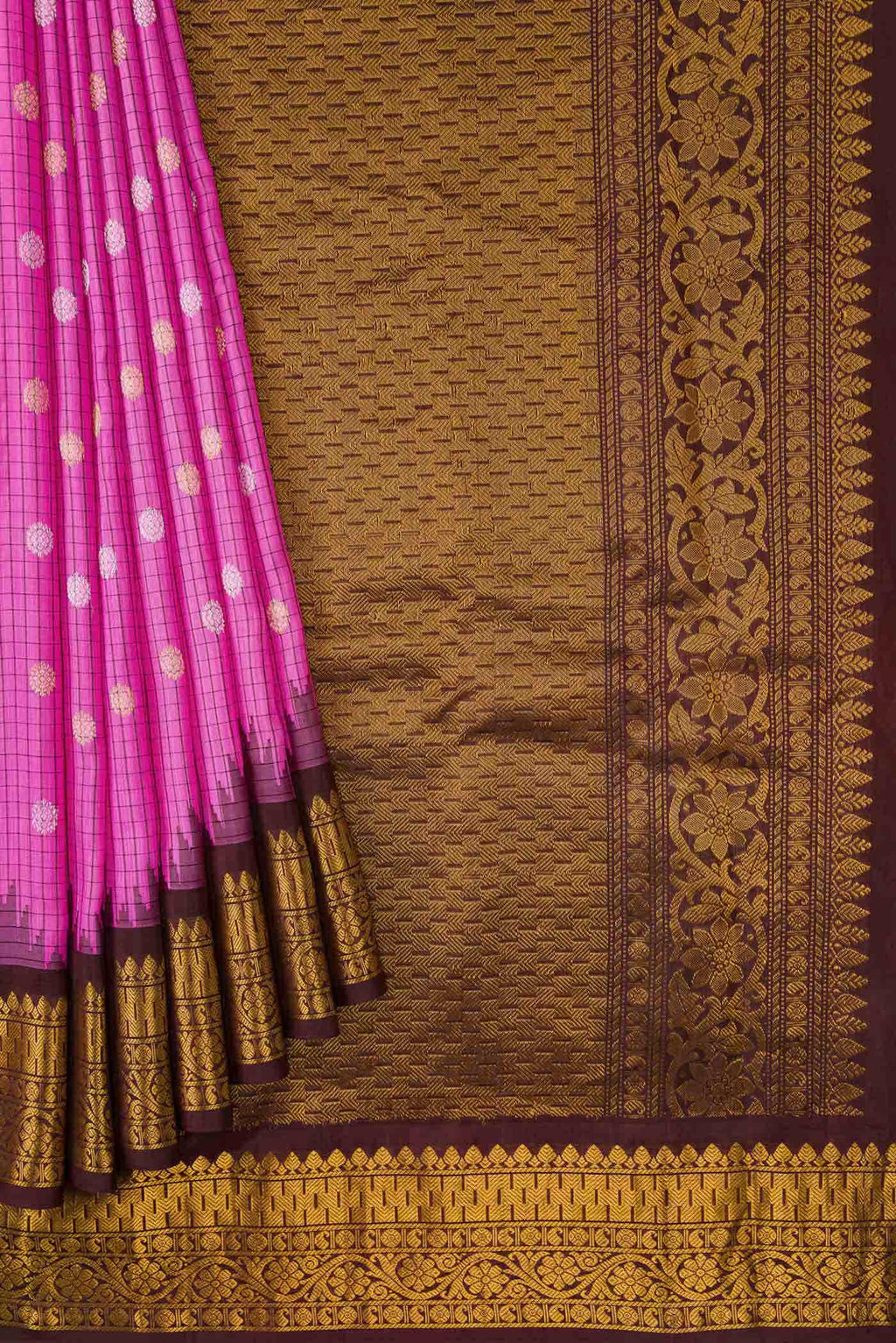 Pink Gadwal Silk Saree