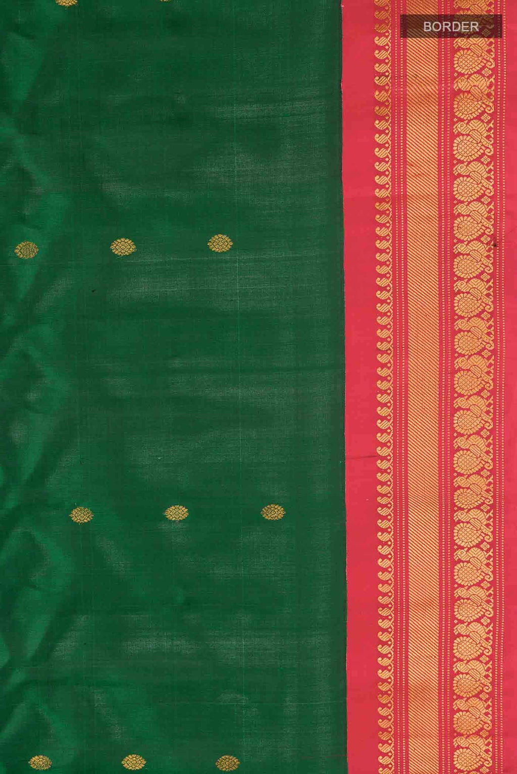 Green Gadwal Silk Cotton Saree