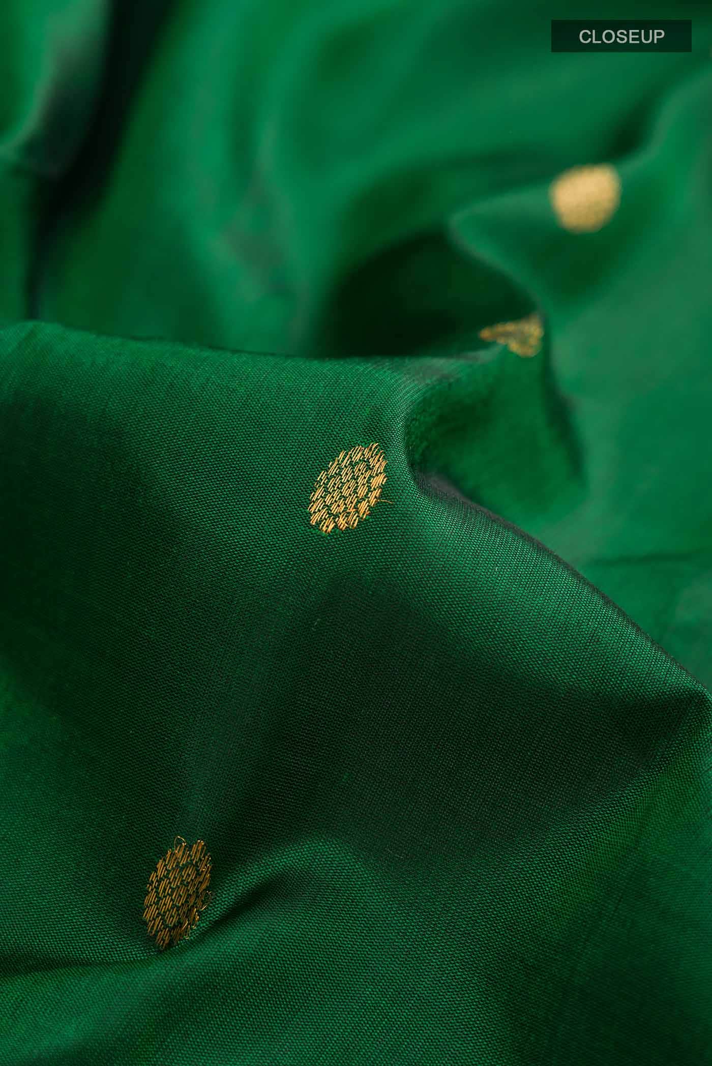 Green Gadwal Silk Cotton Saree