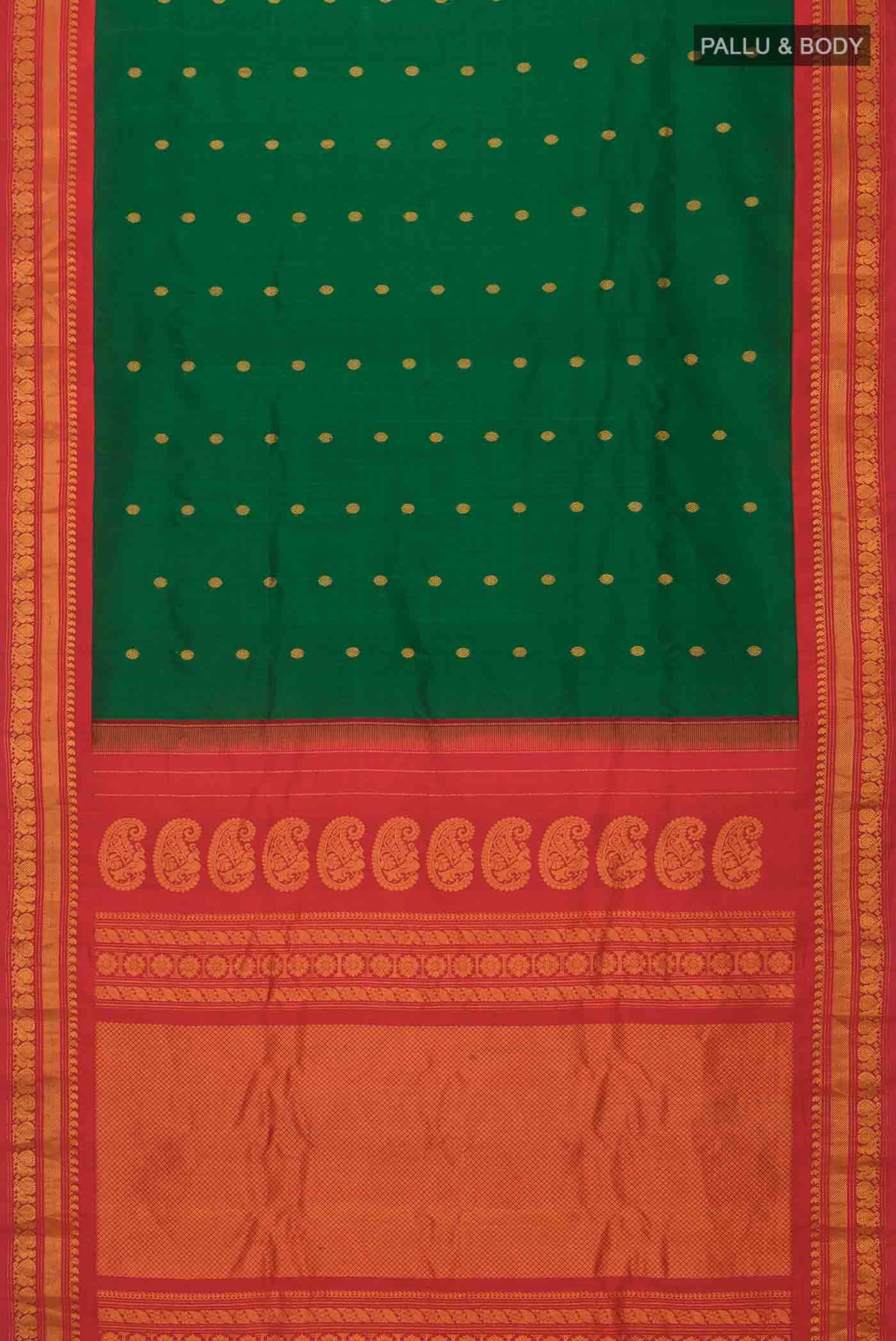 Green Gadwal Silk Cotton Saree