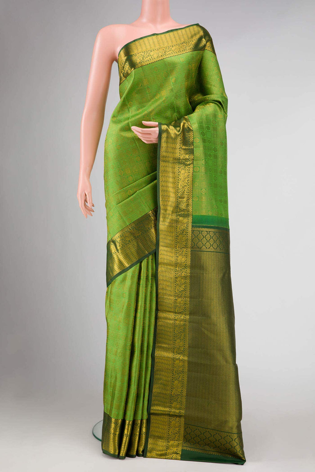 Green Dual Tone Kanchipuram Silk Saree
