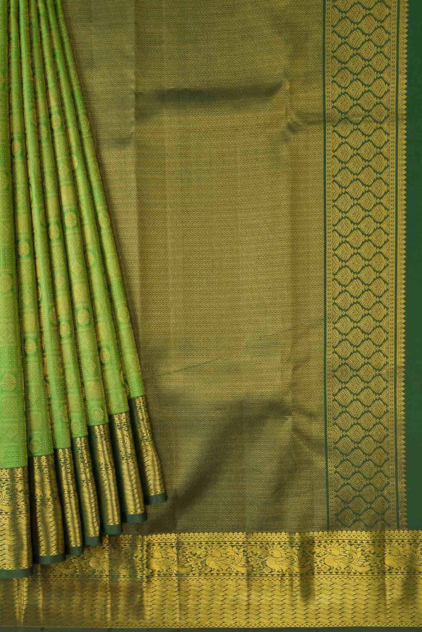 Green Dual Tone Kanchipuram Silk Saree