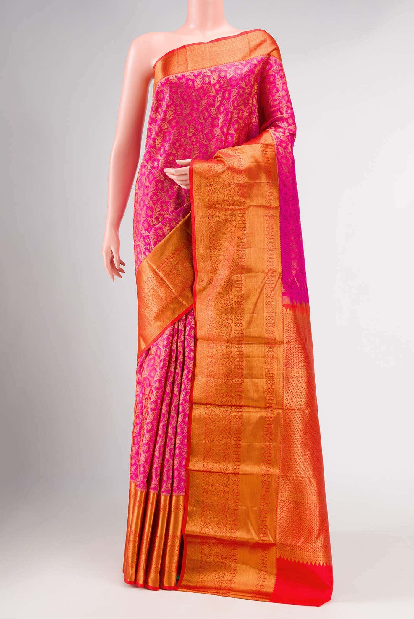 Pink Kanchipuram Silk Saree