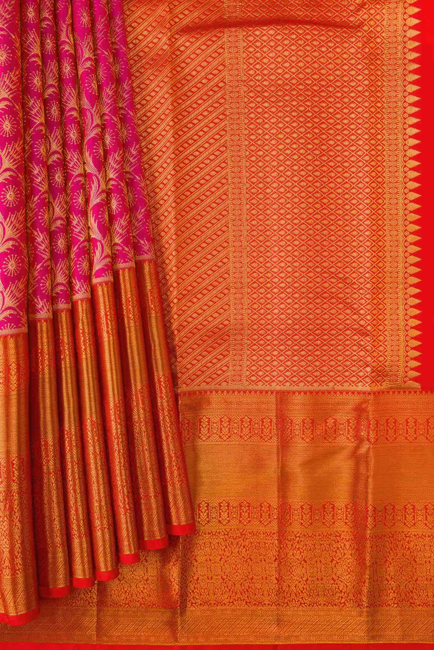 Pink Kanchipuram Silk Saree