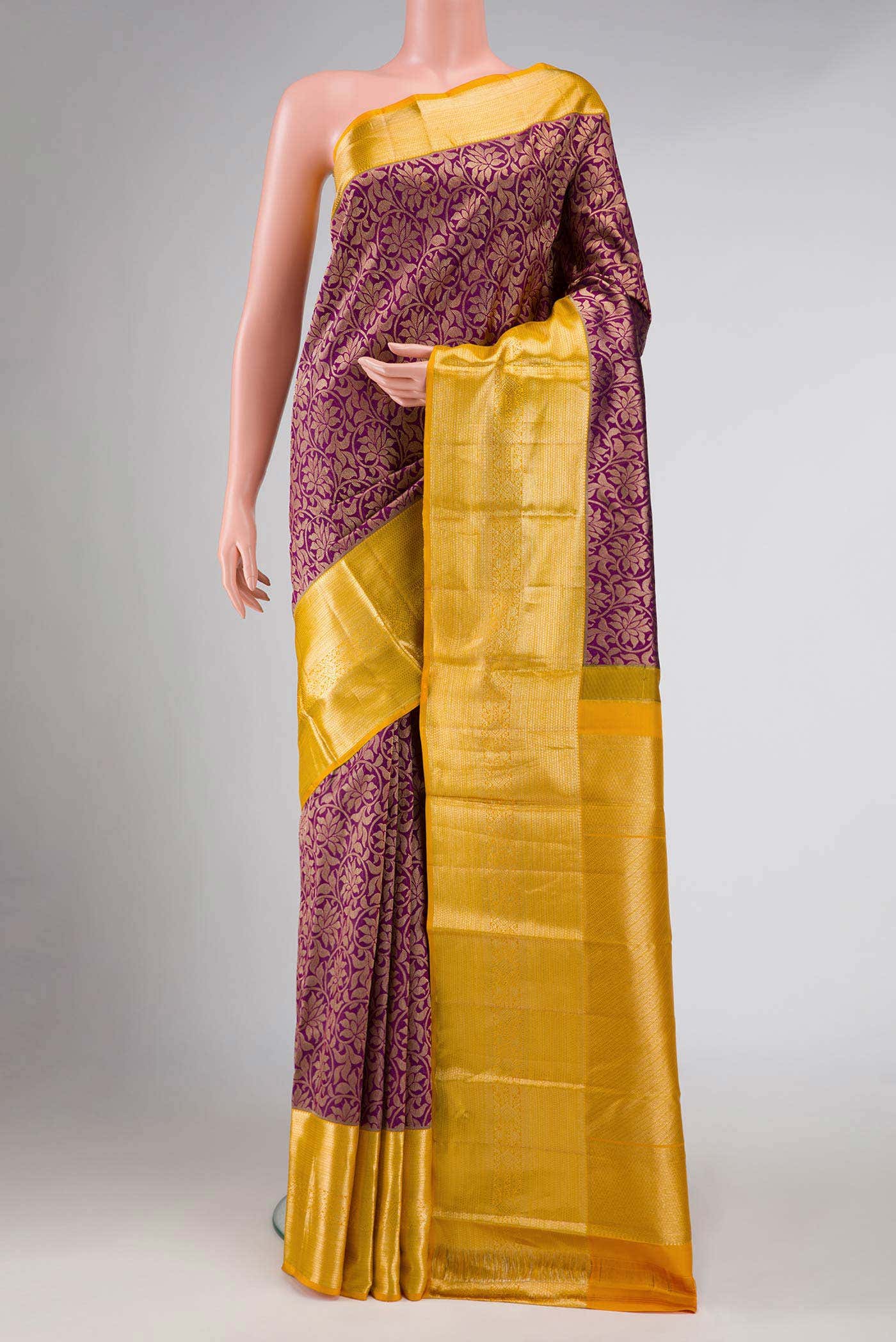 Purple Dual Tone Kanchipuram Silk Saree