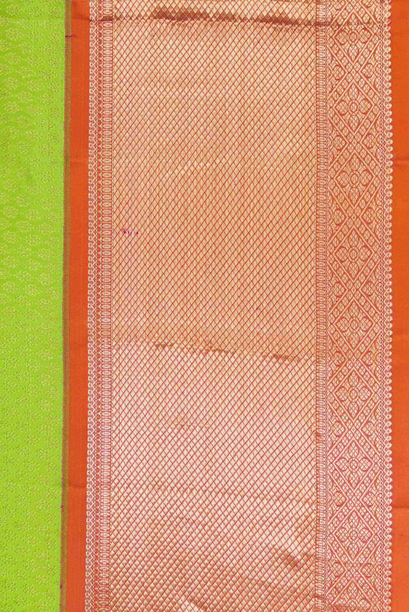 Parrot Green Kanchipuram Silk Saree