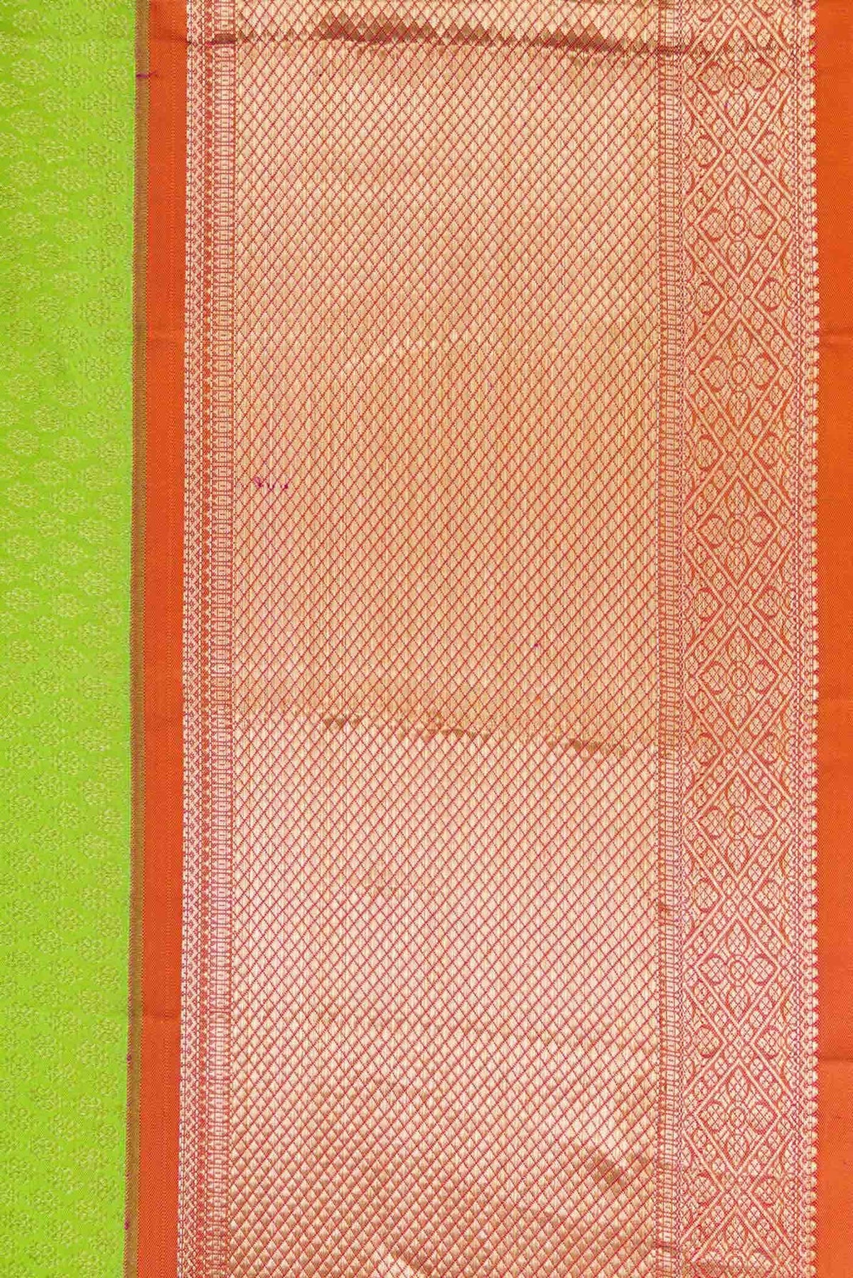 Parrot Green Kanchipuram Silk Saree