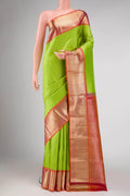 Parrot Green Kanchipuram Silk Saree