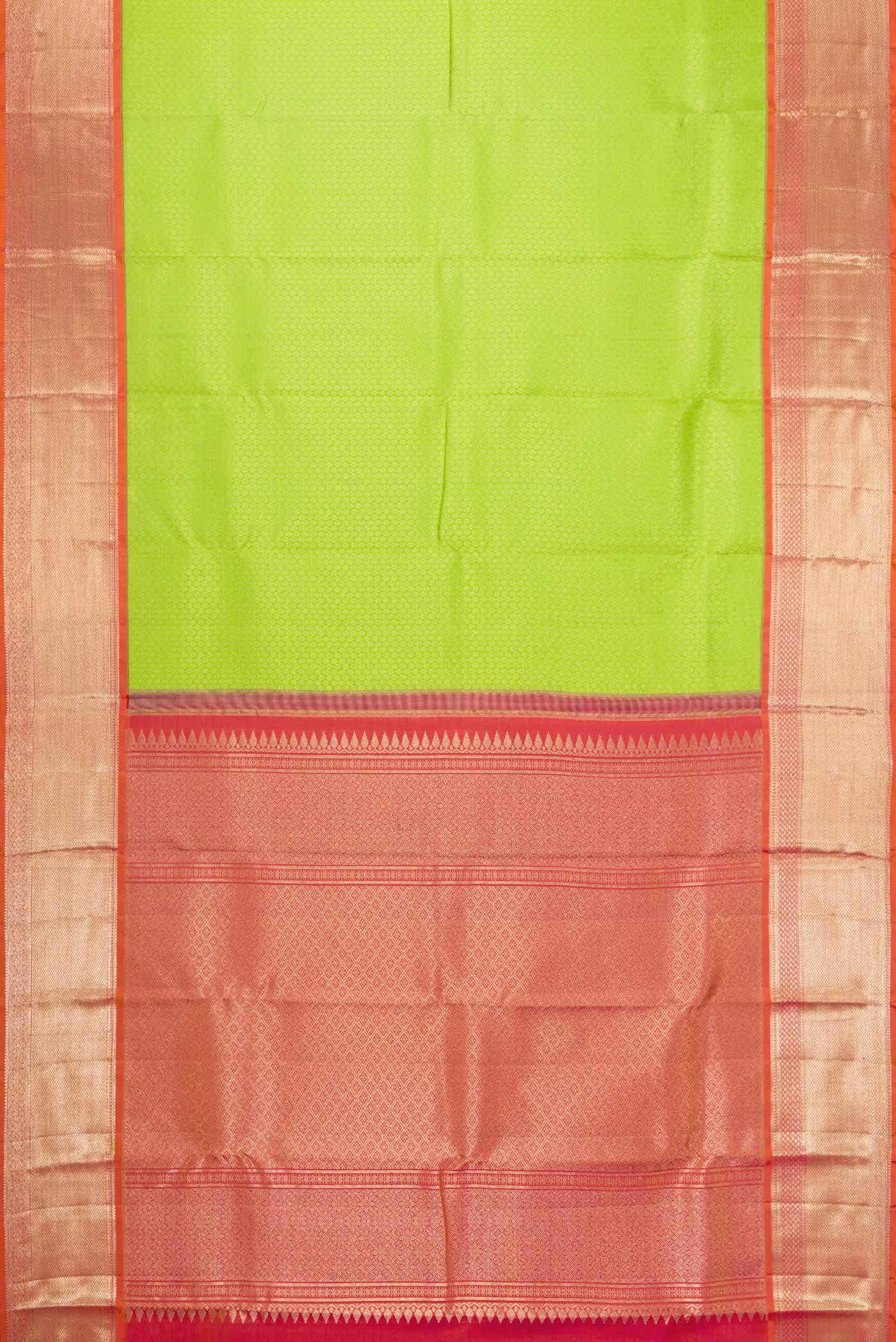 Parrot Green Kanchipuram Silk Saree