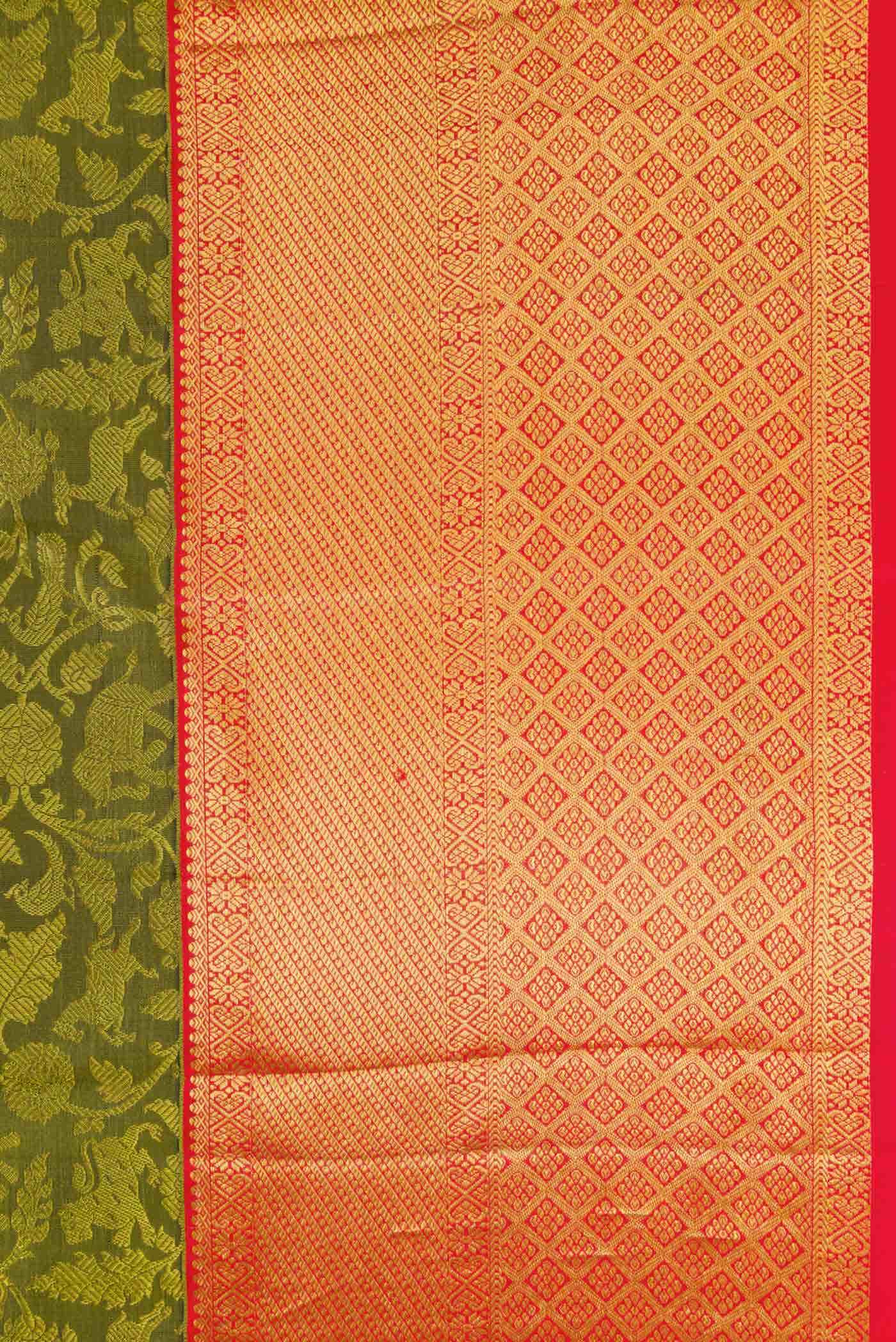 Green Kanchipuram Silk Nine Yards Saree