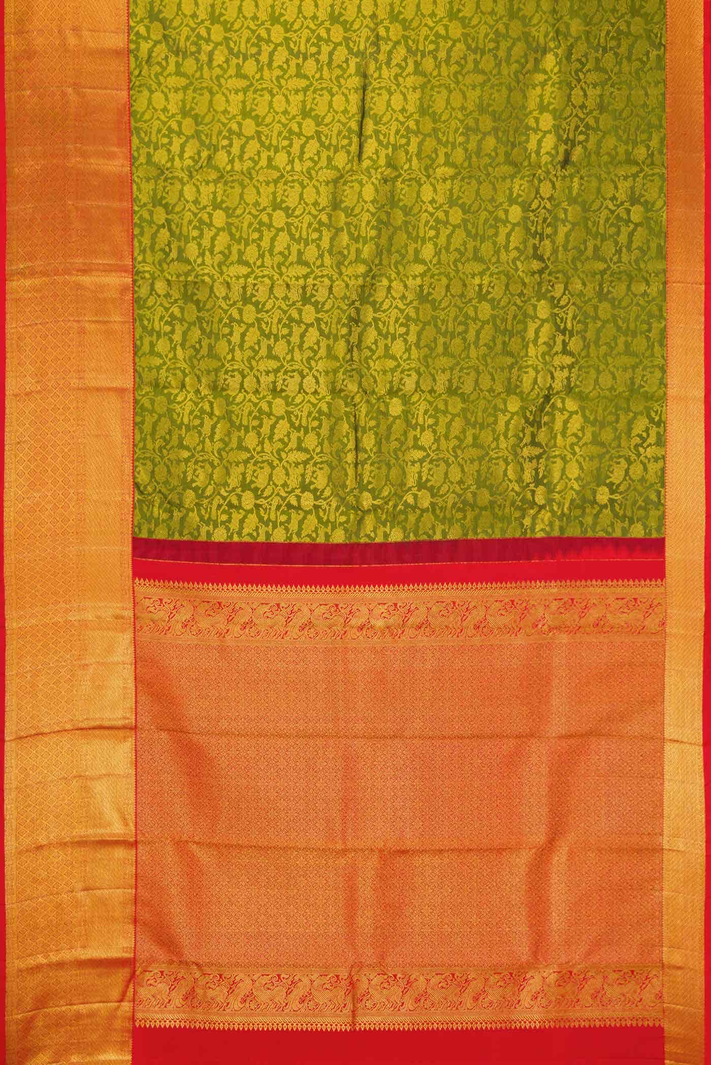 Green Kanchipuram Silk Nine Yards Saree