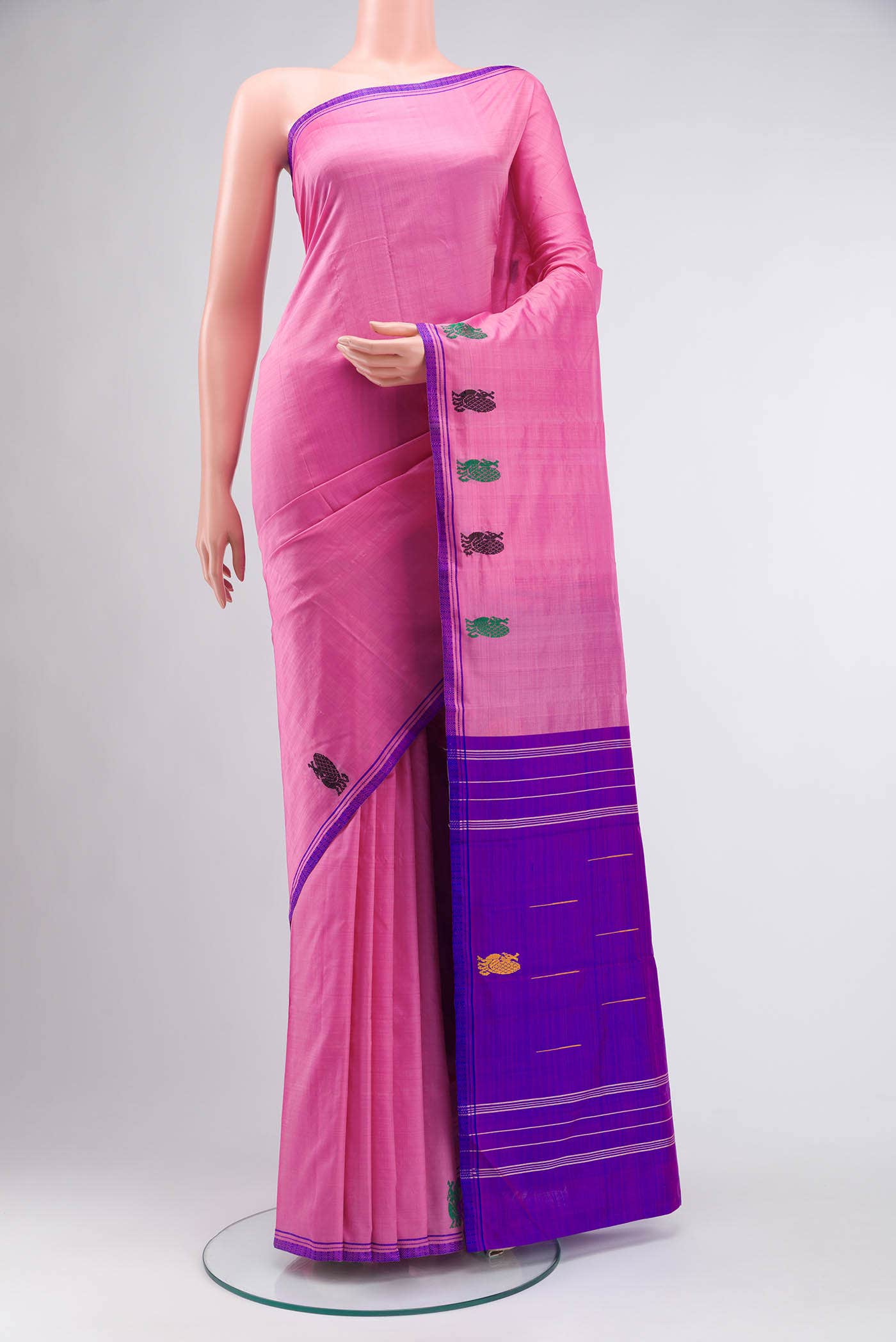 Pink Kanchipuram Silk Saree