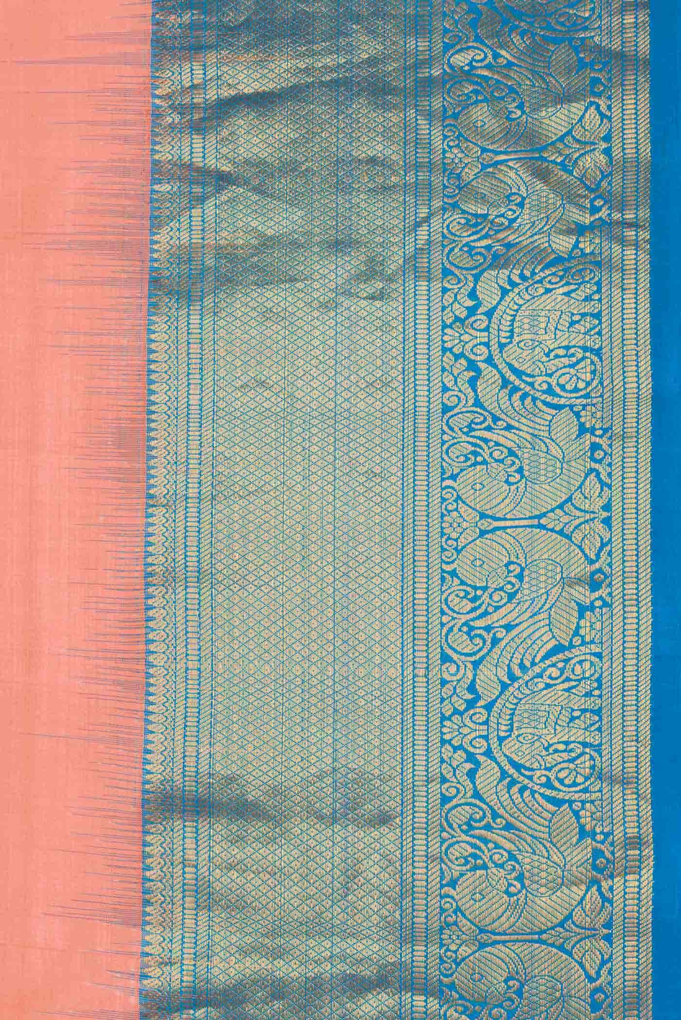 Peach Dual Tone Gadwal Silk Saree