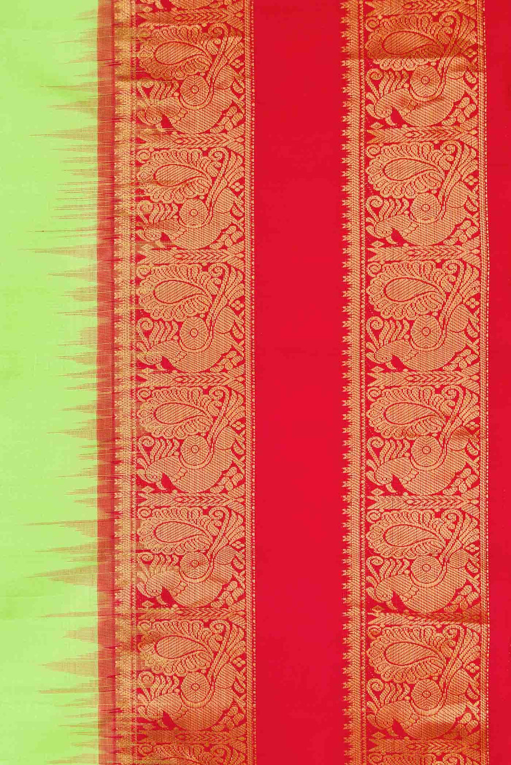 Parrot Green Dual Tone Gadwal Silk Saree