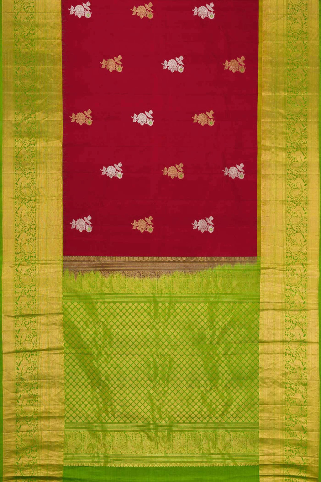 Maroon Gadwal Silk Saree