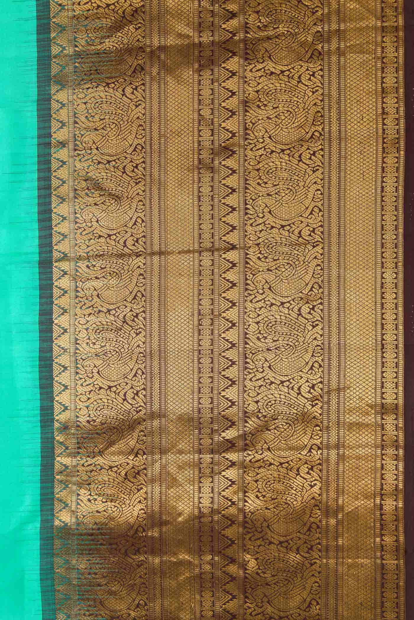 Sea Green Gadwal Silk Saree