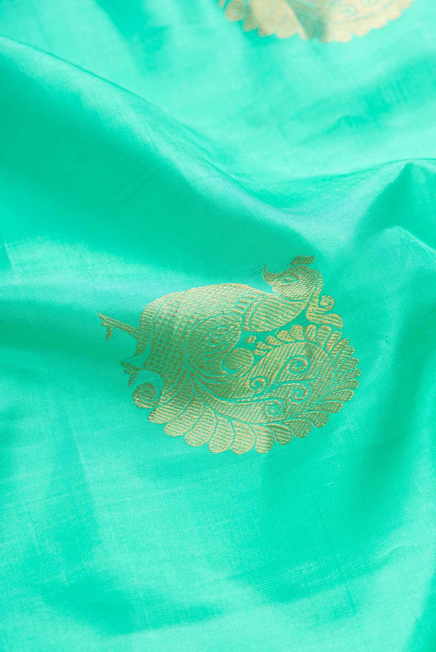 Sea Green Gadwal Silk Saree