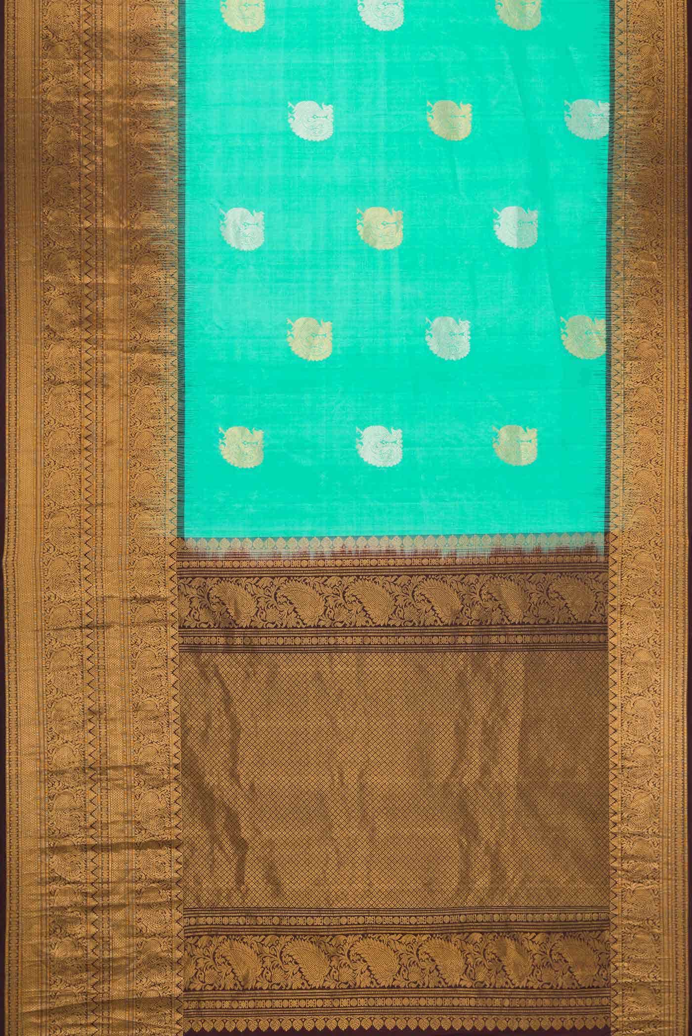 Sea Green Gadwal Silk Saree