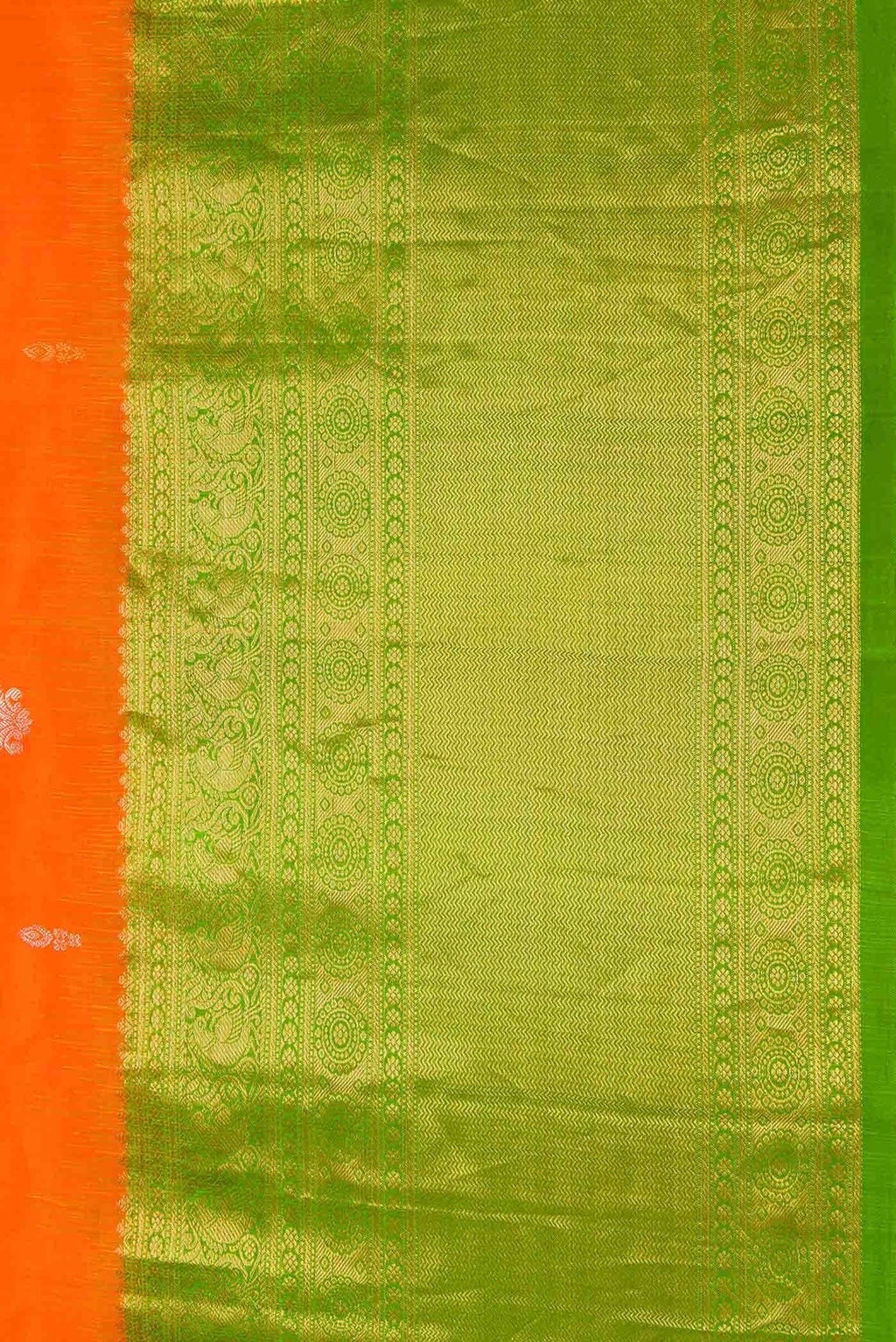 Orange Dual Tone Gadwal Silk Saree
