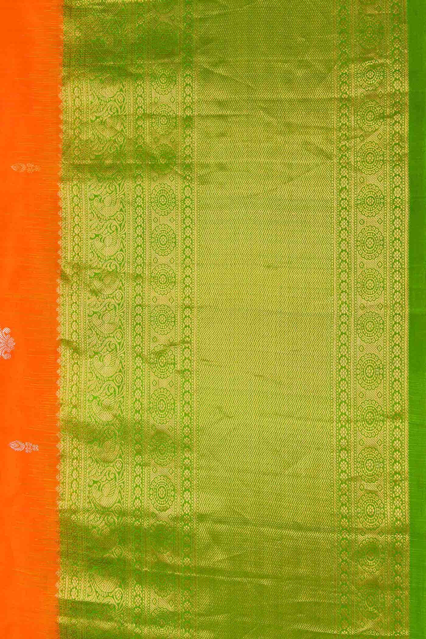 Orange Dual Tone Gadwal Silk Saree