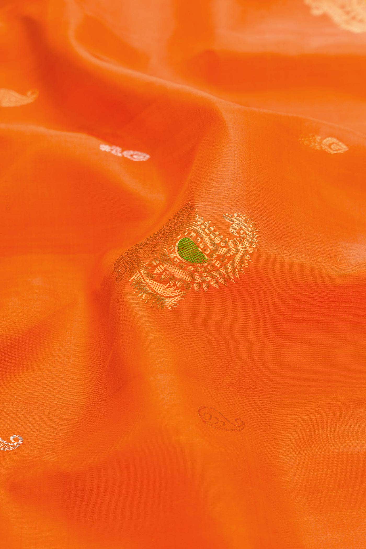 Orange Dual Tone Gadwal Silk Saree