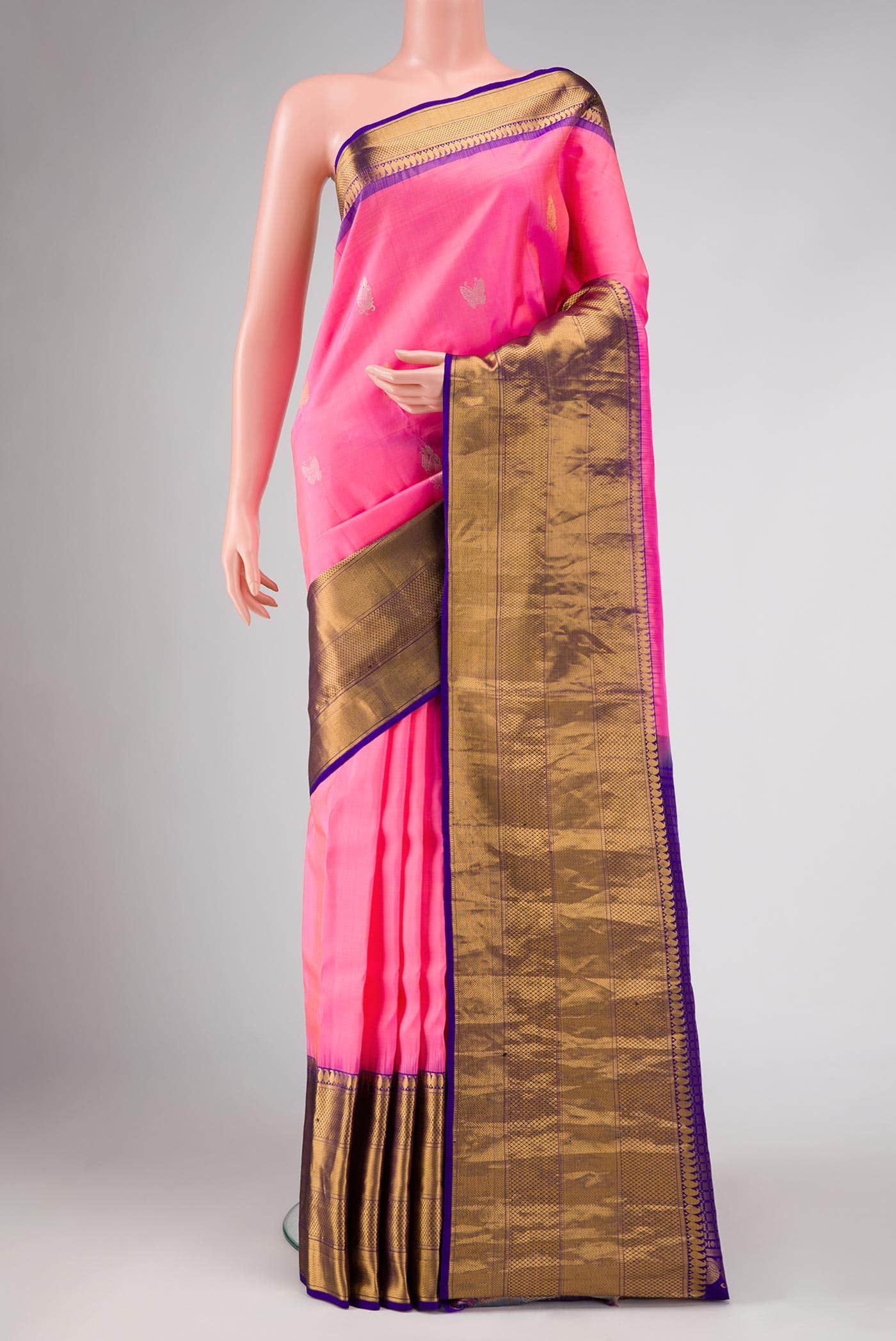 Pink Gadwal Silk Saree