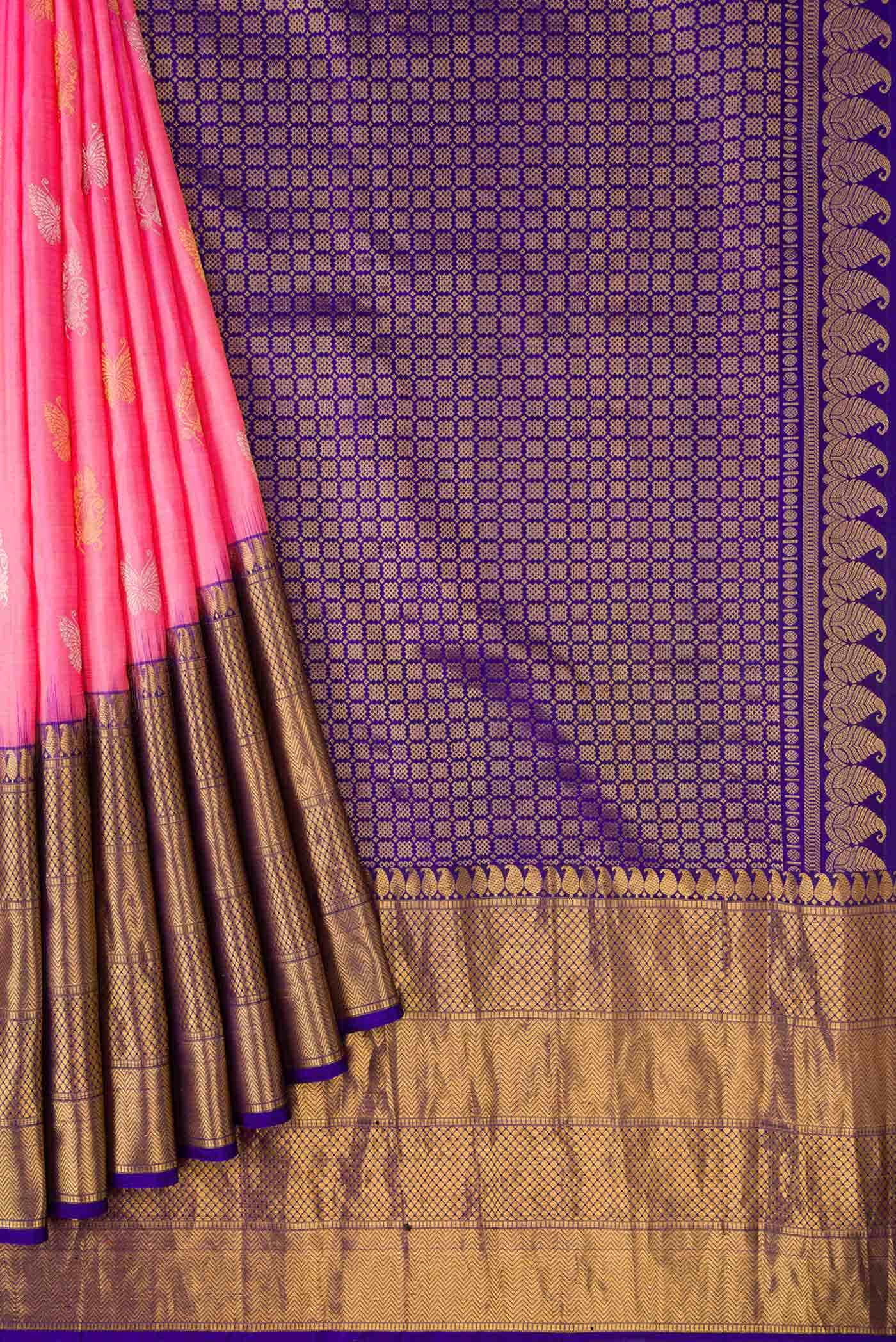 Pink Gadwal Silk Saree