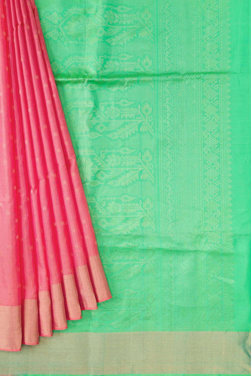 Pink Dual Tone Soft Silk Saree