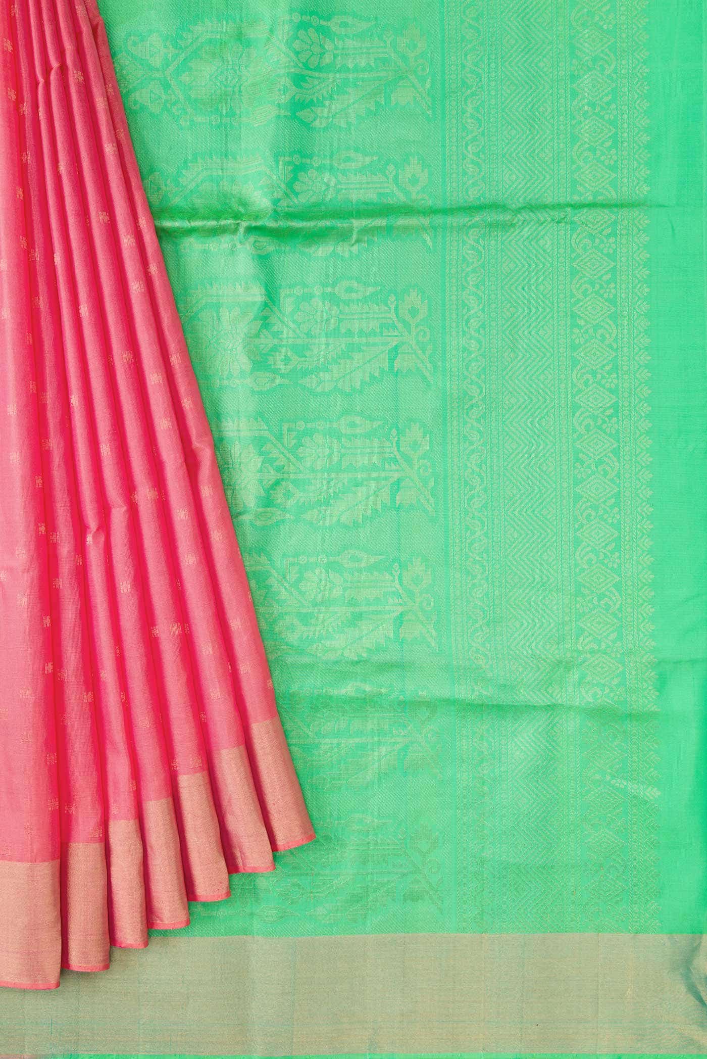 Pink Dual Tone Soft Silk Saree