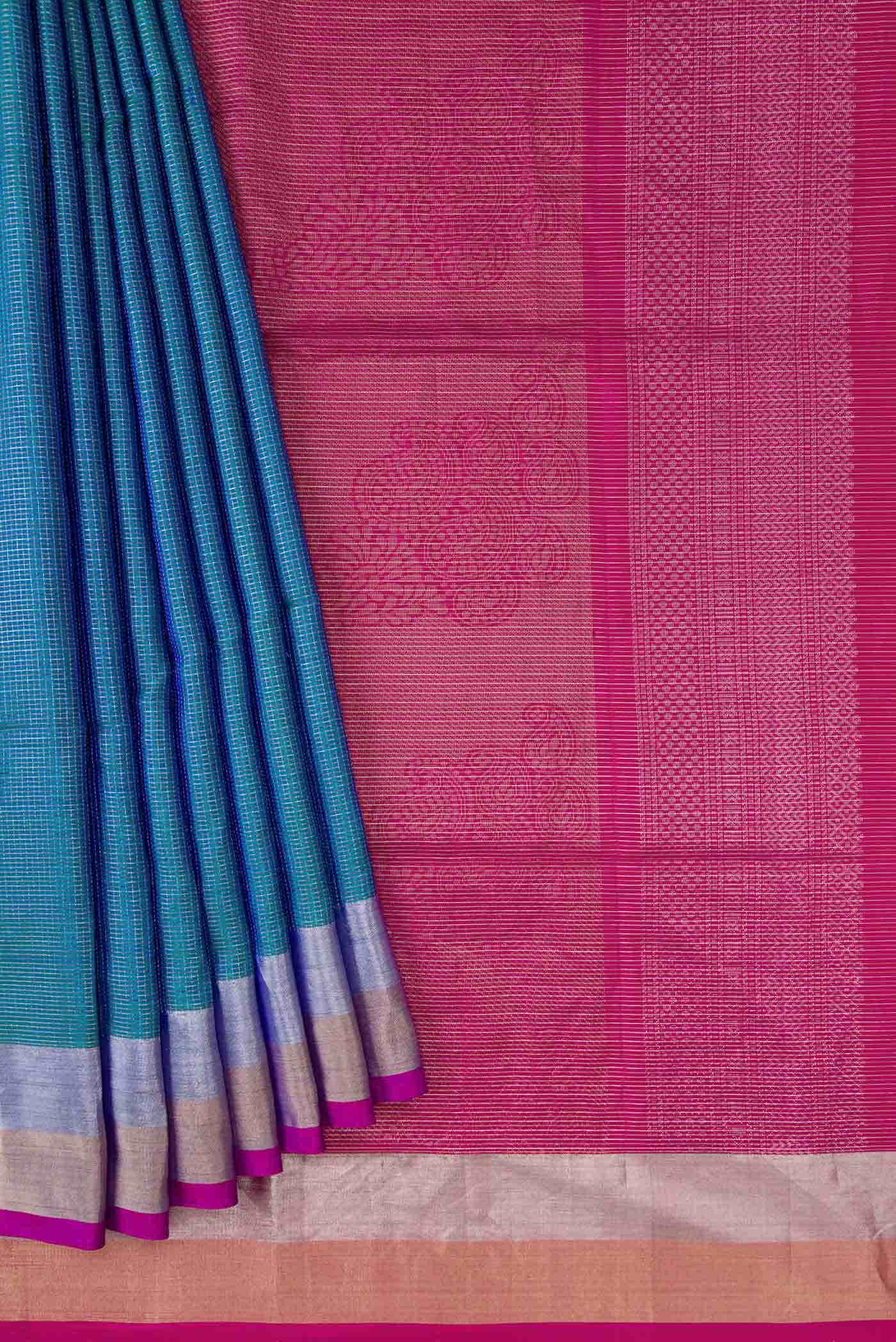 Sky Blue Dual Tone Soft Silk Saree