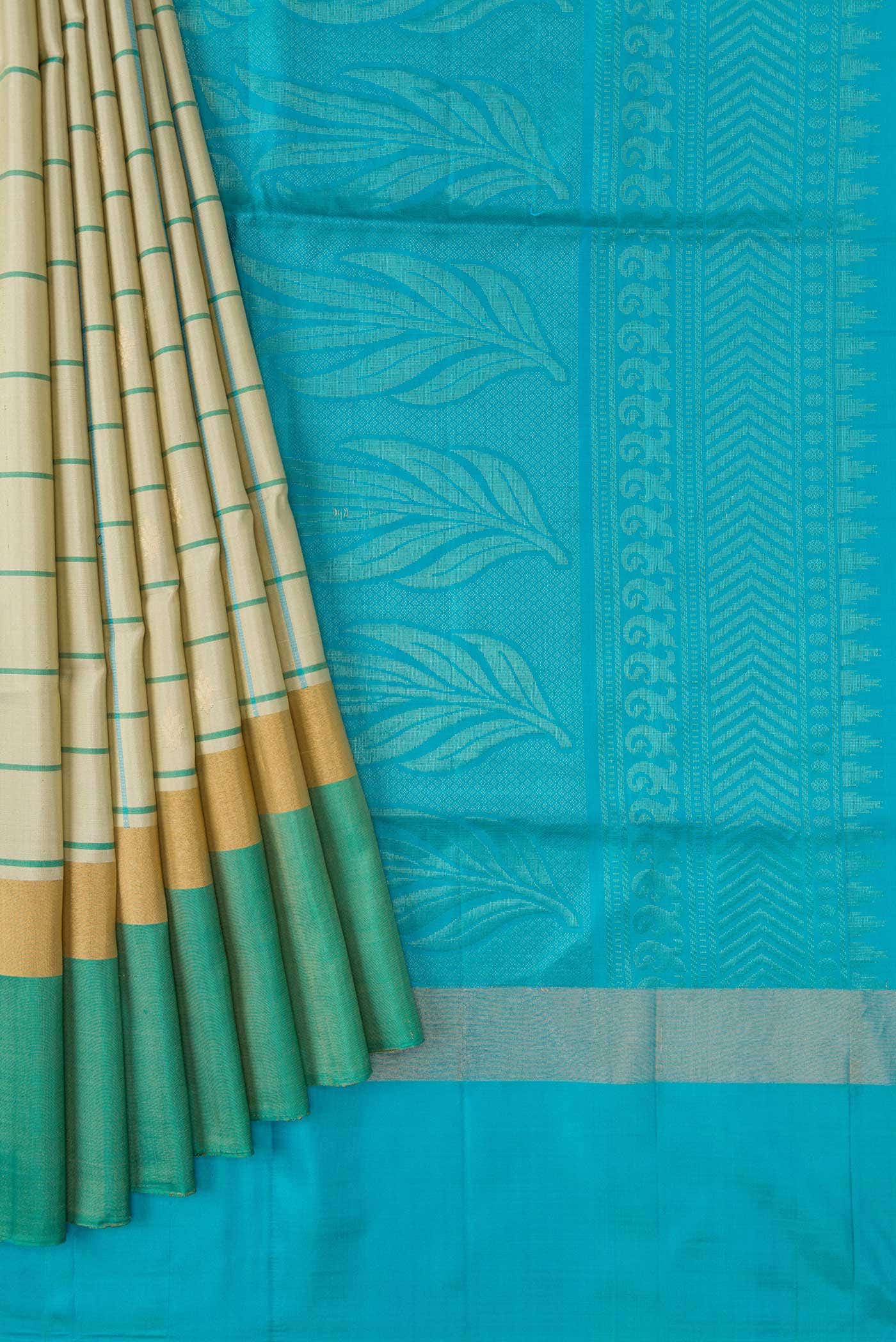 Beige Dual Tone Soft Silk Saree