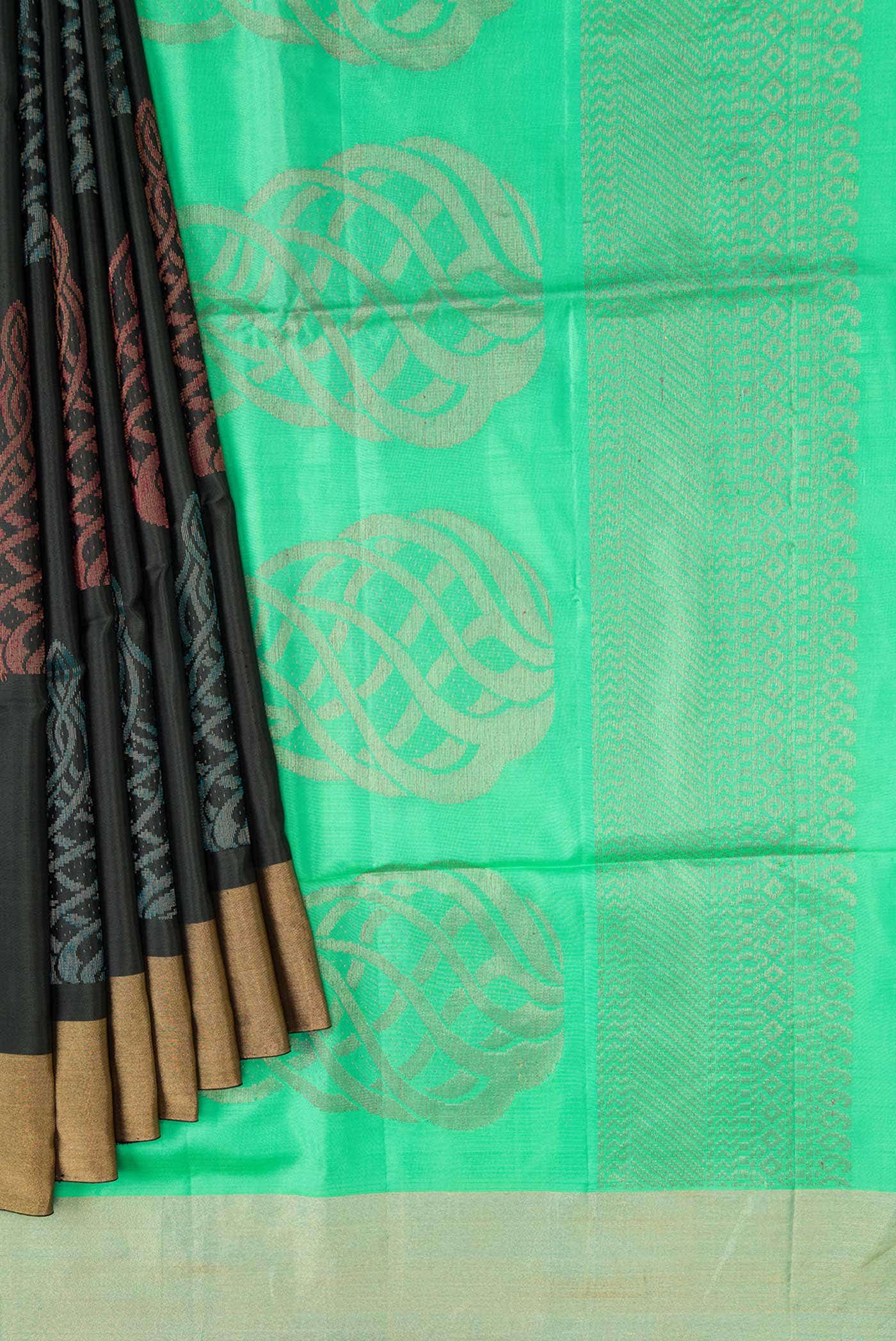 Bottle Green Dual Tone Soft Silk Saree